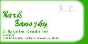 mark banszky business card